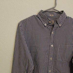 j. crew / collared shirt / navy gingham
